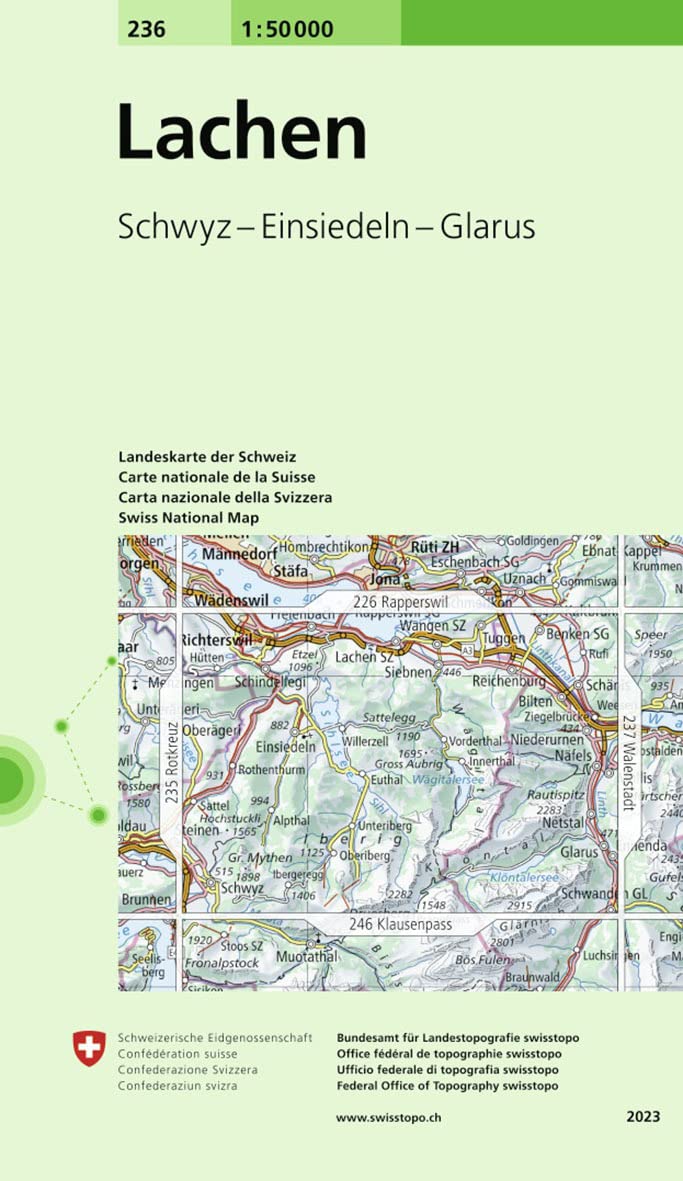 236 Lachen: Schwyz - Einsiedeln - Glarus (Landeskarte 1:50 000, Band 236) Leisure, Home & Garden Books