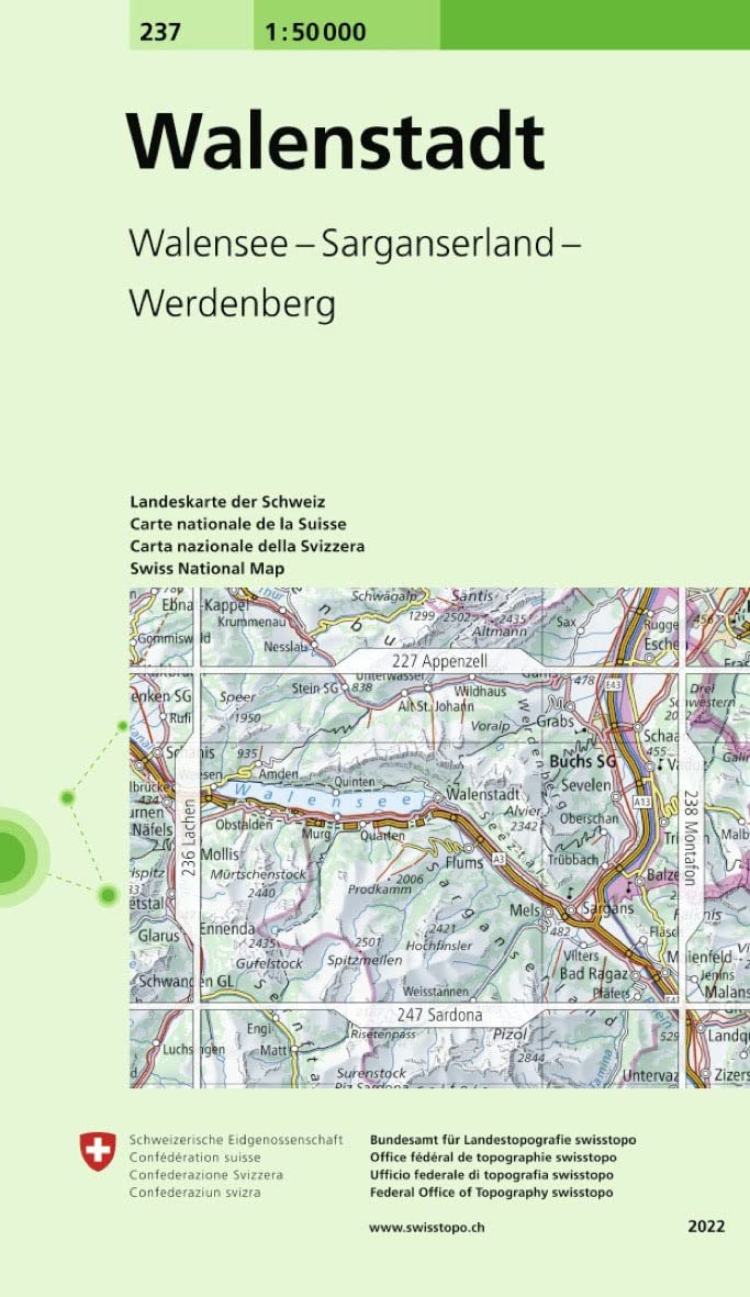 237 Walenstadt: Walensee - Sarganserland - Werdenberg (Landeskarte 1:50 000, Band 237) Leisure, Home & Garden