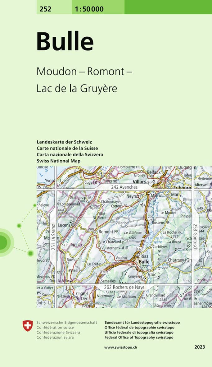 252 Bulle: Moudon - Romont - Lac de la Gruyère (Landeskarte 1:50 000, Band 252) Leisure, Home & Garden