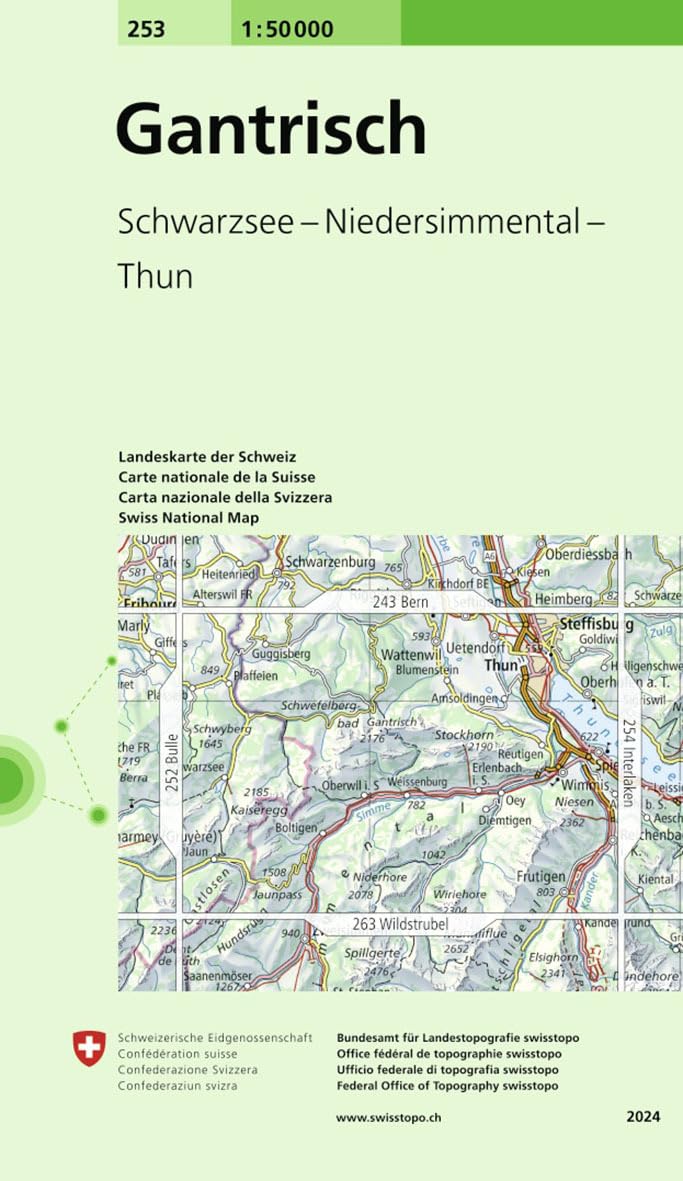 253 Gantrisch: Schwarzsee - Niedersimmental - Thun (Landeskarte 1:50 000, Band 253) Leisure, Home & Garden