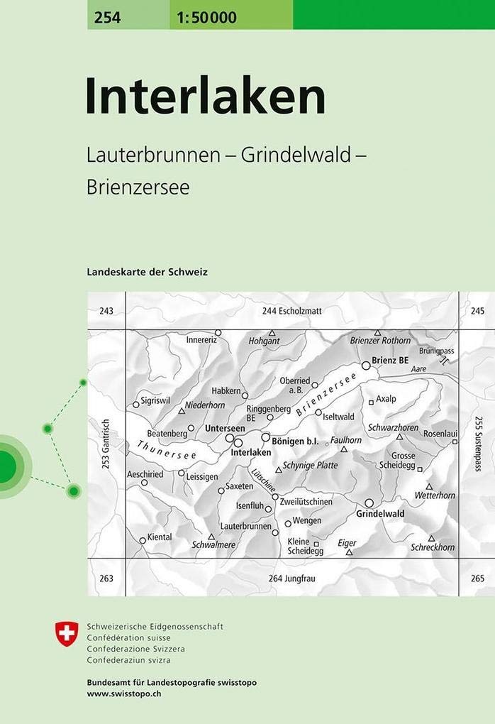 254 Interlaken: Lauterbrunnen - Grindelwald - Brienzersee (Landeskarte 1:50 000, Band 254) Leisure, Home & Garden