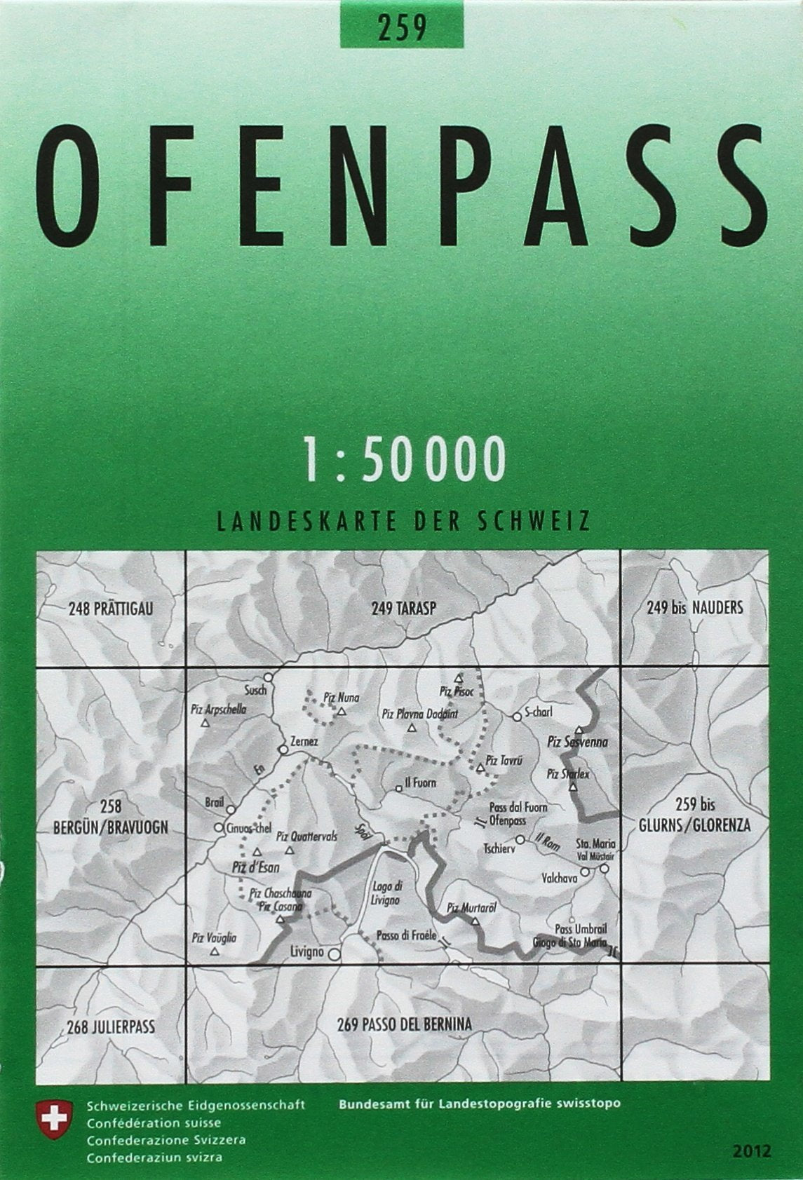 259 Ofenpass: Zernez-Nationalpark-Val Müstair (Landeskarte 1:50 000, Band 259) Leisure, Home & Garden