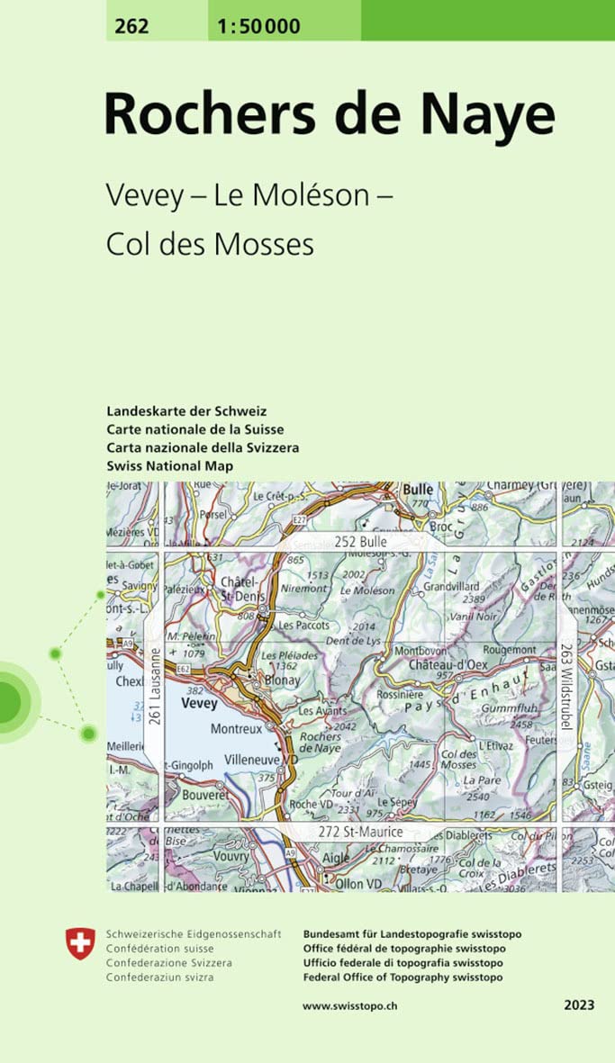 262 Rochers de Naye: Vevey - Le Moléson - Col des Mosses (Landeskarte 1:50 000, Band 262) Leisure, Home & Garden