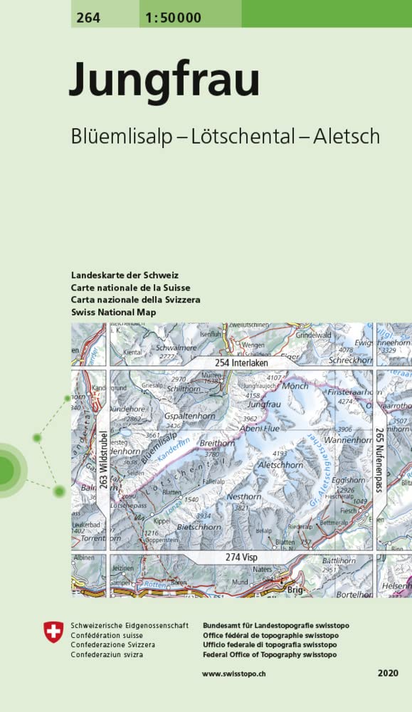 264 Jungfrau: Blüemlisalp - Lötschental - Aletsch (Landeskarte 1:50 000, Band 264) Leisure, Home & Garden