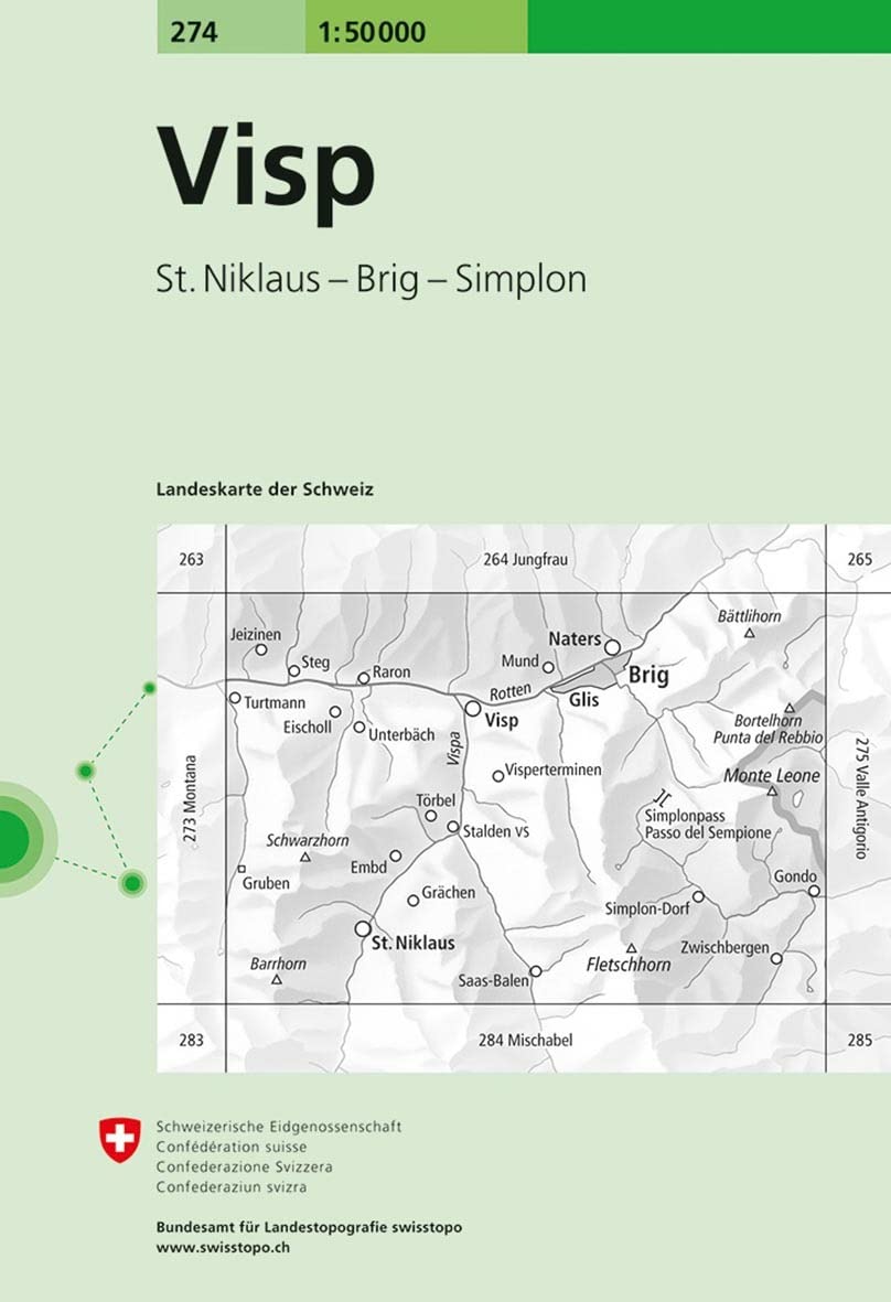 274 Visp: St.Niklaus - Brig - Simplon (Landeskarte 1:50 000, Band 274) Leisure, Home & Garden