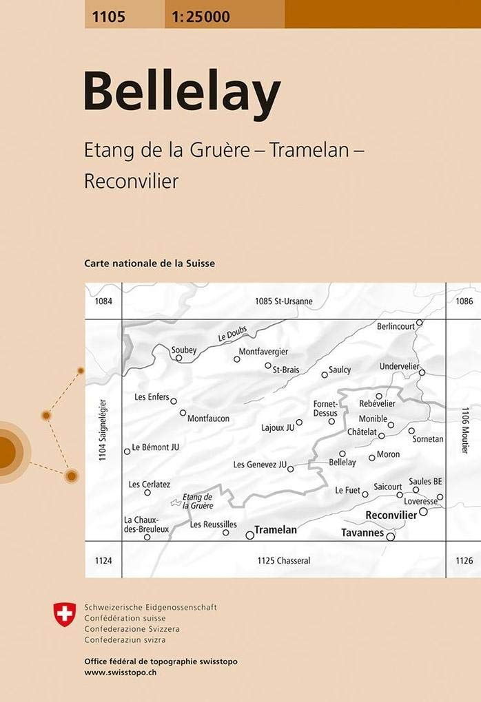1105 Bellelay: Etang de la Gruère - Tramelan - Reconvilier (Landeskarte 1:25 000, Band 1105) Leisure, Home & Garden