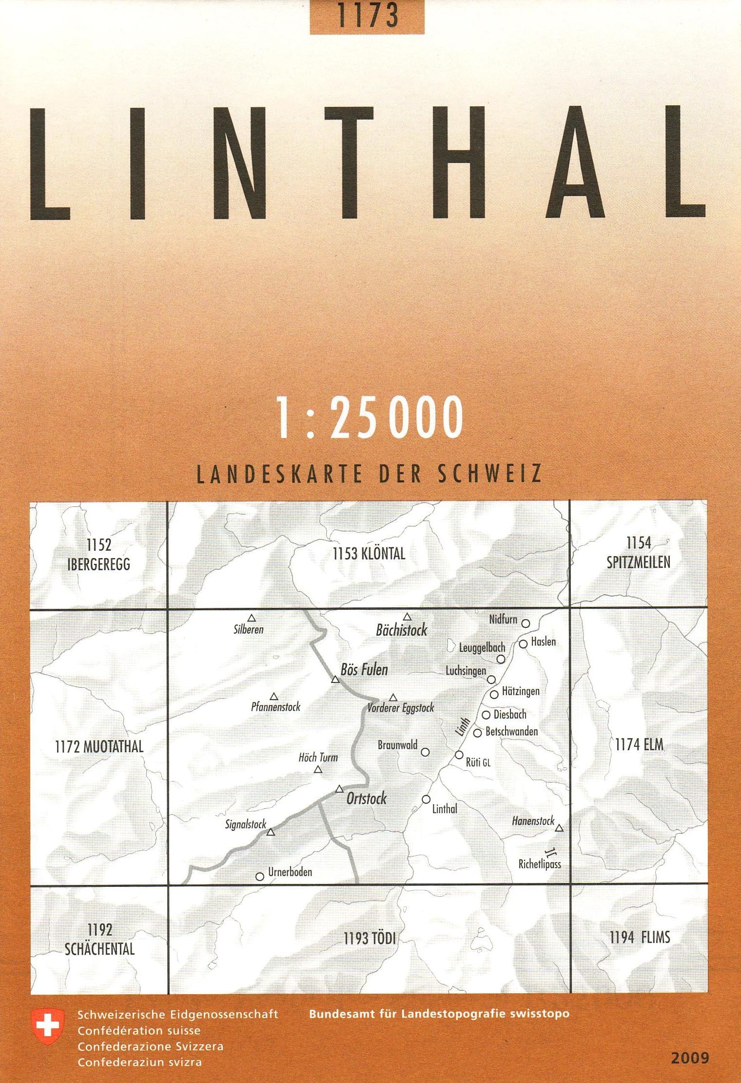 1173 Linthal: Glattalp - Urner Boden - Braunwald (Landeskarte 1:25 000, Band 1173) Leisure, Home & Garden
