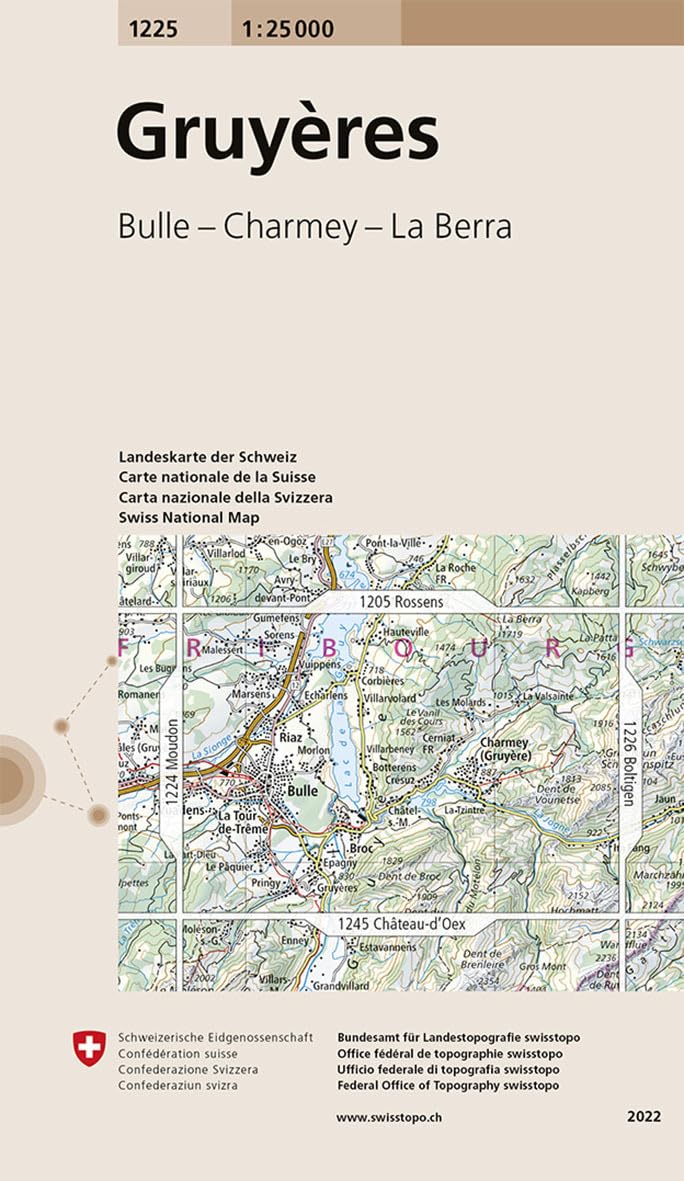 1225 Gruyères: Bulle - Charmey - La Berra (Landeskarte 1:25 000, Band 1225) Leisure, Home & Garden