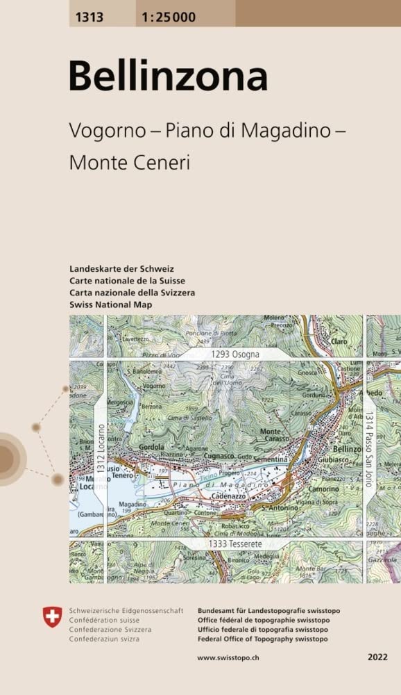 1313 Bellinzona: Vogorno - Piano di Magadino - Monte Ceneri (Landeskarte 1:25 000, Band 1313) Leisure, Home & Garden