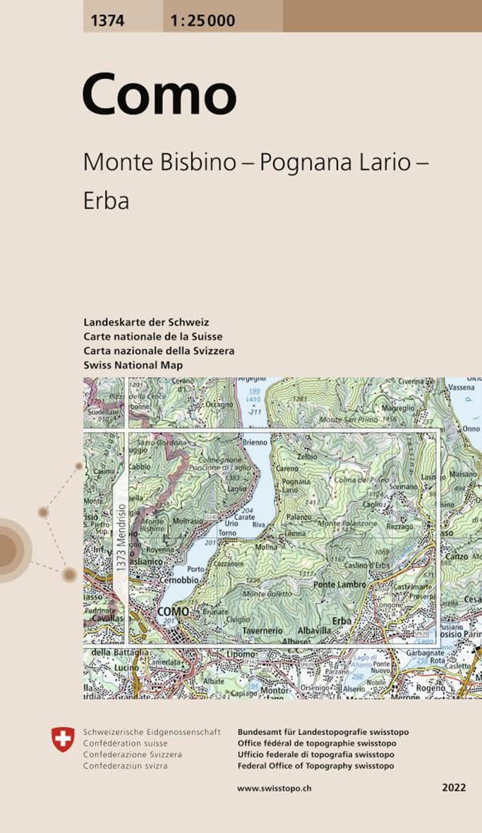 1374 Como: Monte Bisbino - Pognana Lario - Erba (Landeskarte 1:25 000, Band 1374) Leisure, Home & Garden