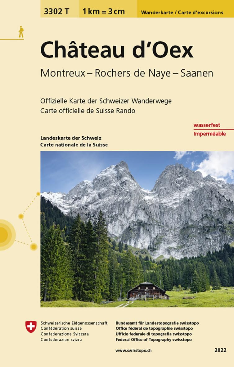 3302T Château-d'Oex Carte d'excursions: Montreux - Rochers de Naye - Saanen (Wanderkarten 1:33 333) Leisure, Home & Garden