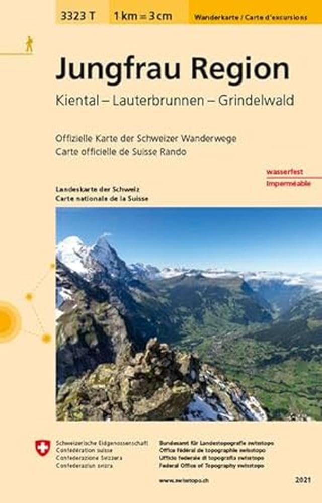 Swisstopo 1 : 33 333 Jungfrau Region Leisure, Home & Garden