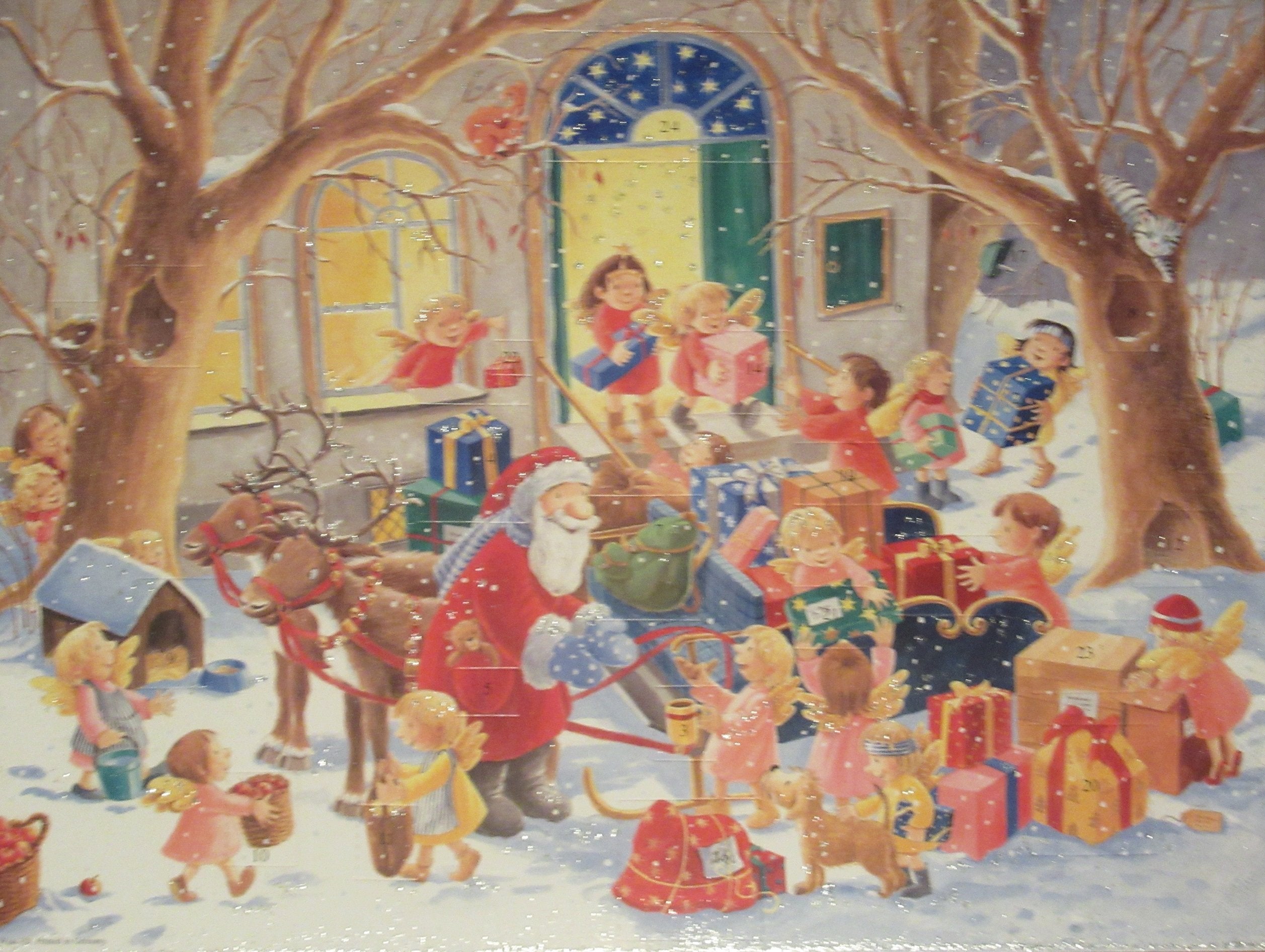 Adventskalender, Engel helfen Nikolaus: Mit Silberglimmer Calendars