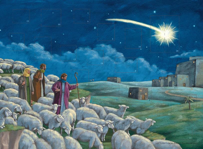 Die Weihnachtsgeschichte Adventskalender: Mit Glitter und durchscheinenden Fensterbildern Calendars