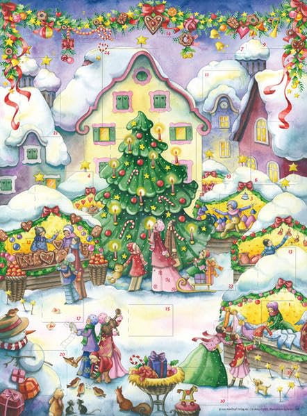 Marktplatz Adventskalender: Mit Glitter und durchscheinenden Fensterbildern Calendars