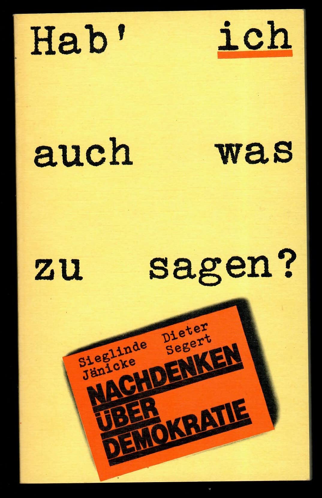 Hab' ich auch was zu sagen? Books