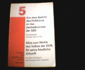 5. Tagung des Zentralkomitees der SED 16.12.1987 Books