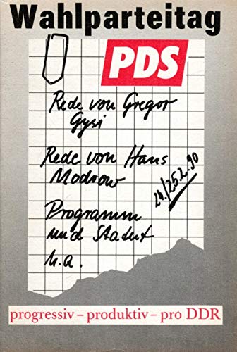 Wahlparteitag der Partei des Demokratischen Sozialismus "PDS" (24./25. Februar 1990), Books