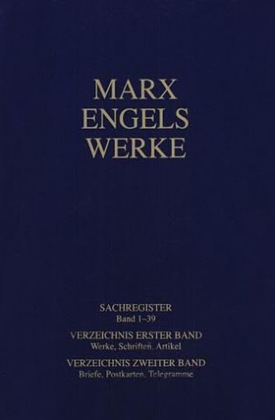 Marx-Engels-Werke: CD mit Sachregister, Verzeichnis Erster Band, Verzeichnis Zweiter Band Business, Finance & Career