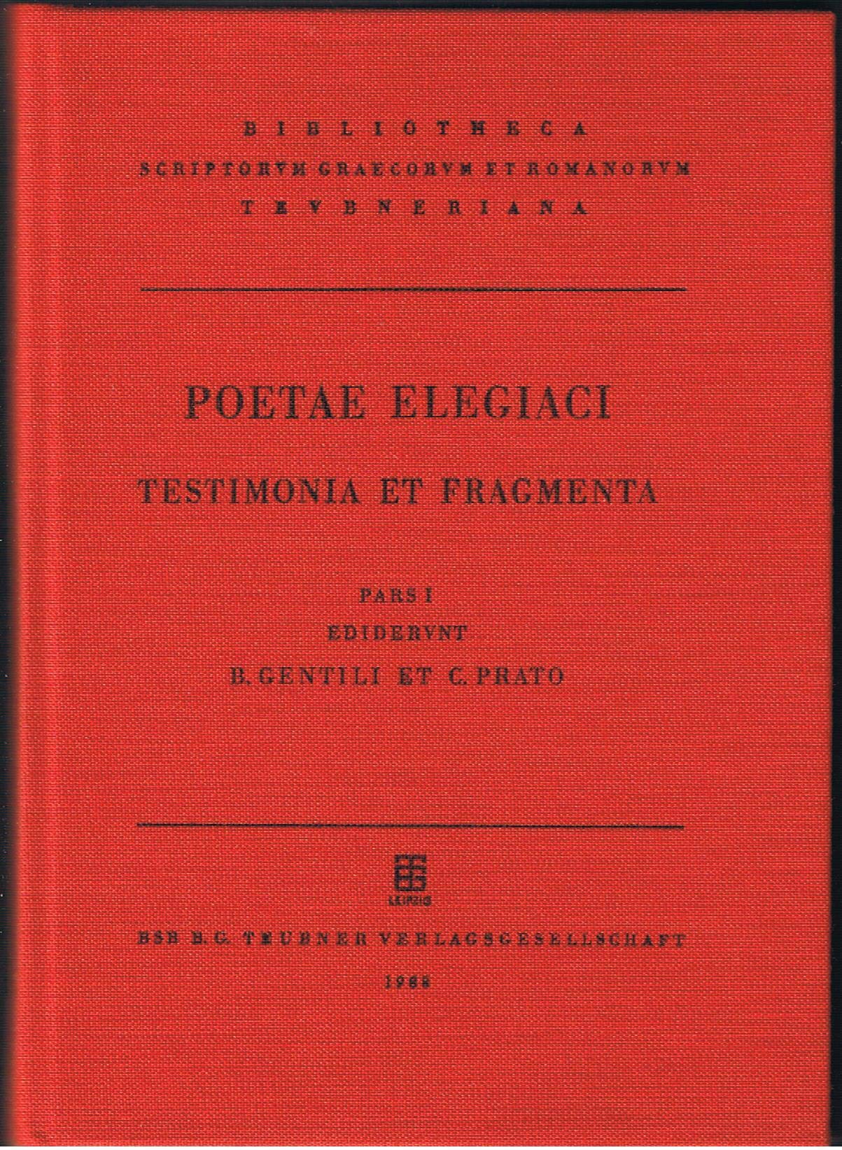 Poetarum elegiacorum testimonia et fragmenta: Pars. I Media & Communication