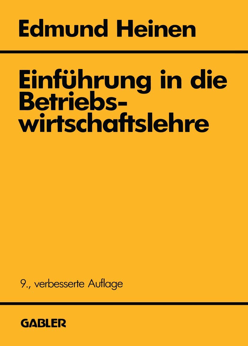 Einführung in die Betriebswirtschaftslehre (German Edition) Law