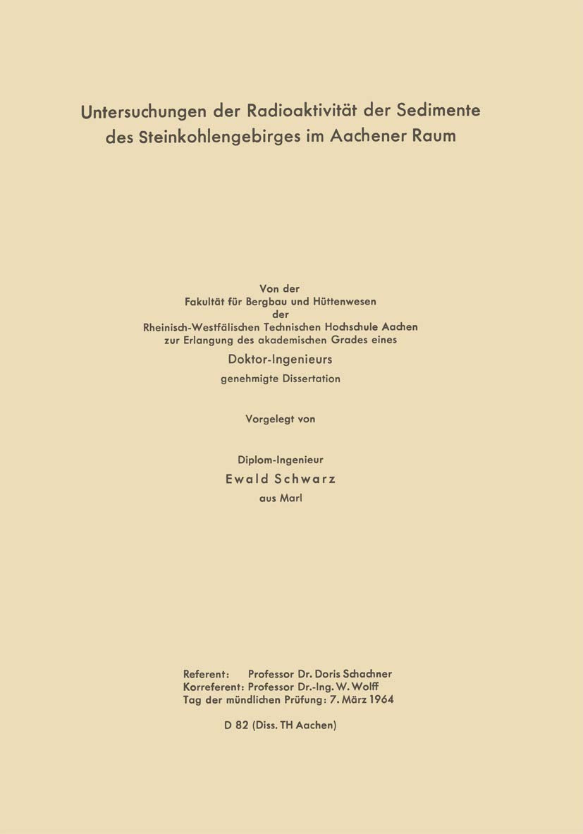 Untersuchungen der Radioaktivität der Sedimente des Steinkohlengebirges im Aachener Raum Law
