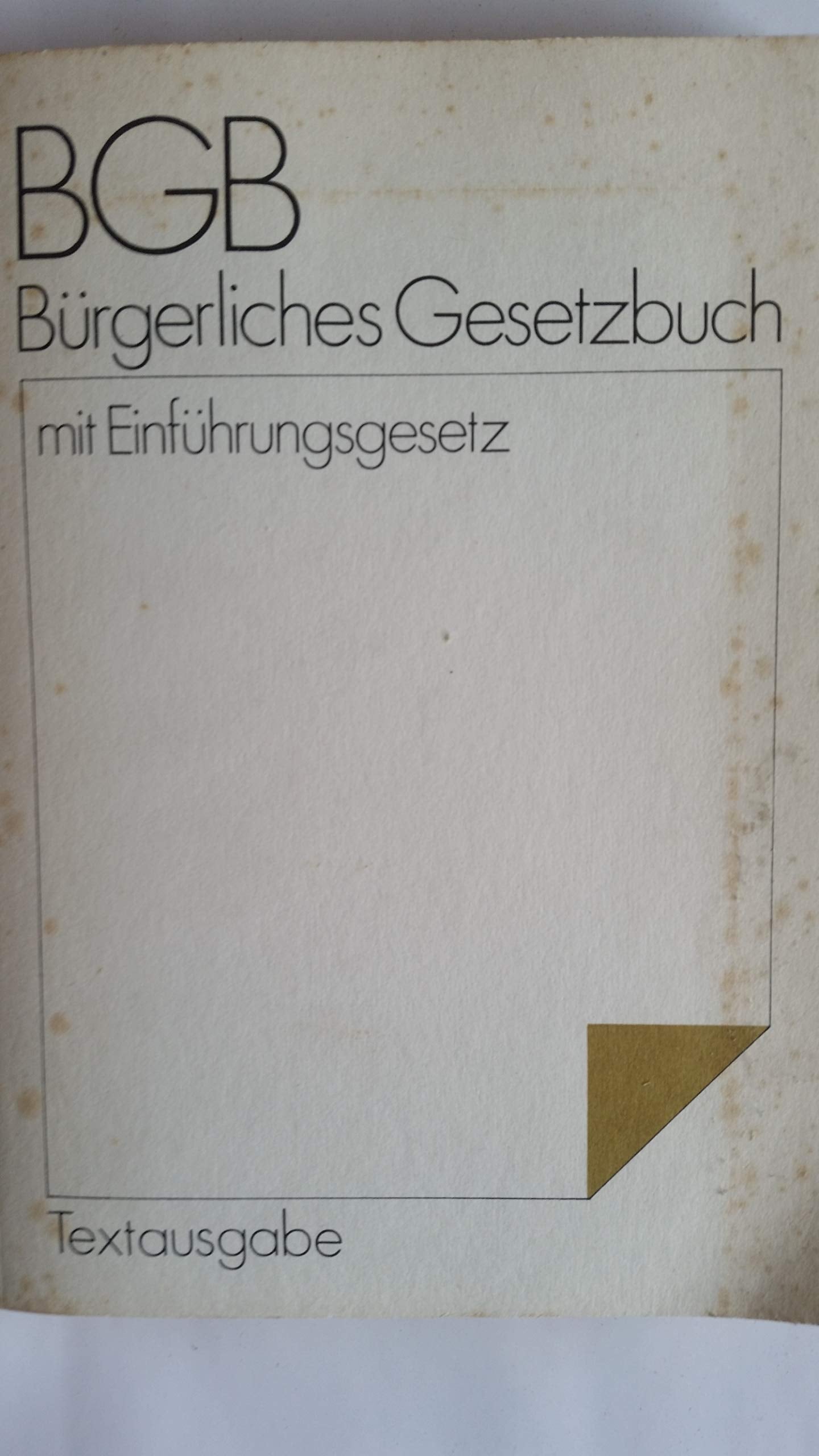 Bürgerliches Gesetzbuch mit Einführungsgesetz. Textausgabe. Books