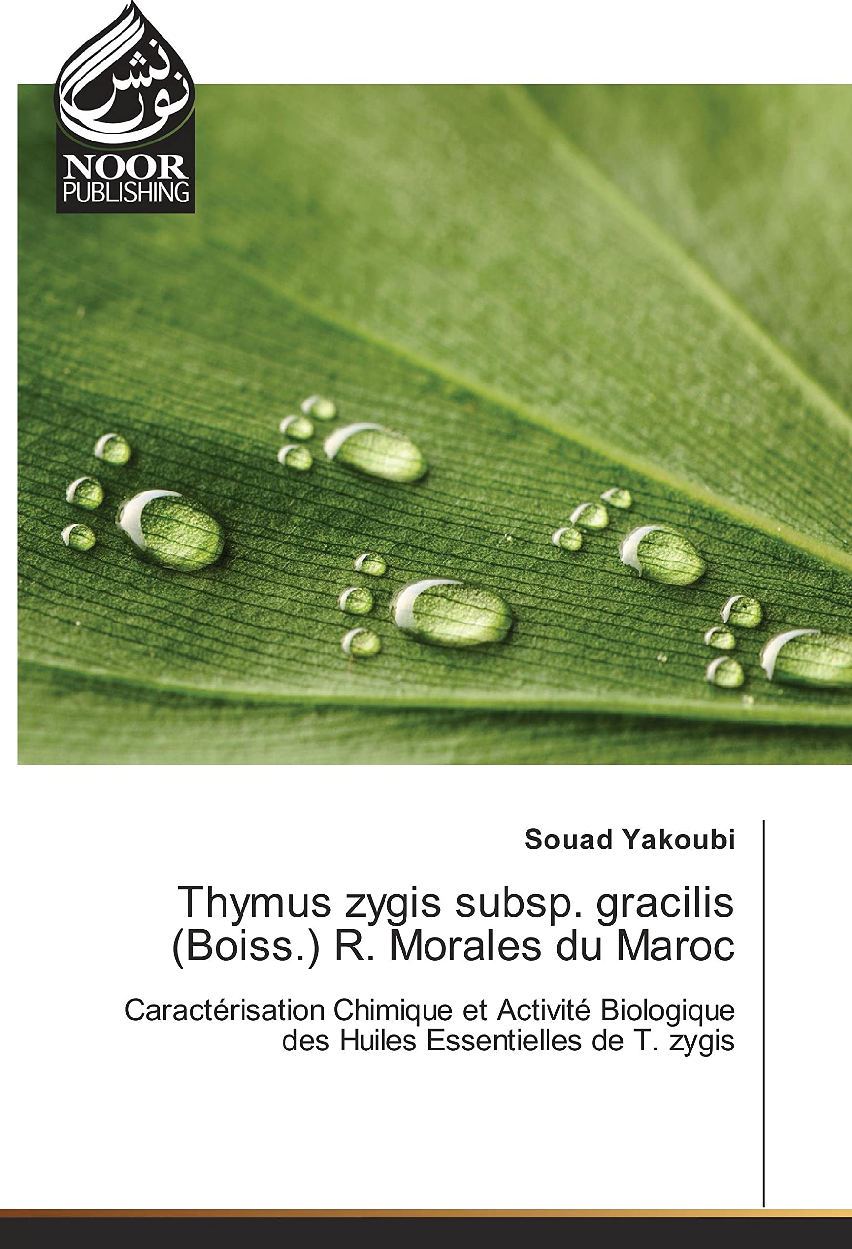 Thymus zygis subsp. gracilis (Boiss.) R. Morales du Maroc: Caracterisation Chimique et Activite Biologique des Huiles essentielles de T. zygis book