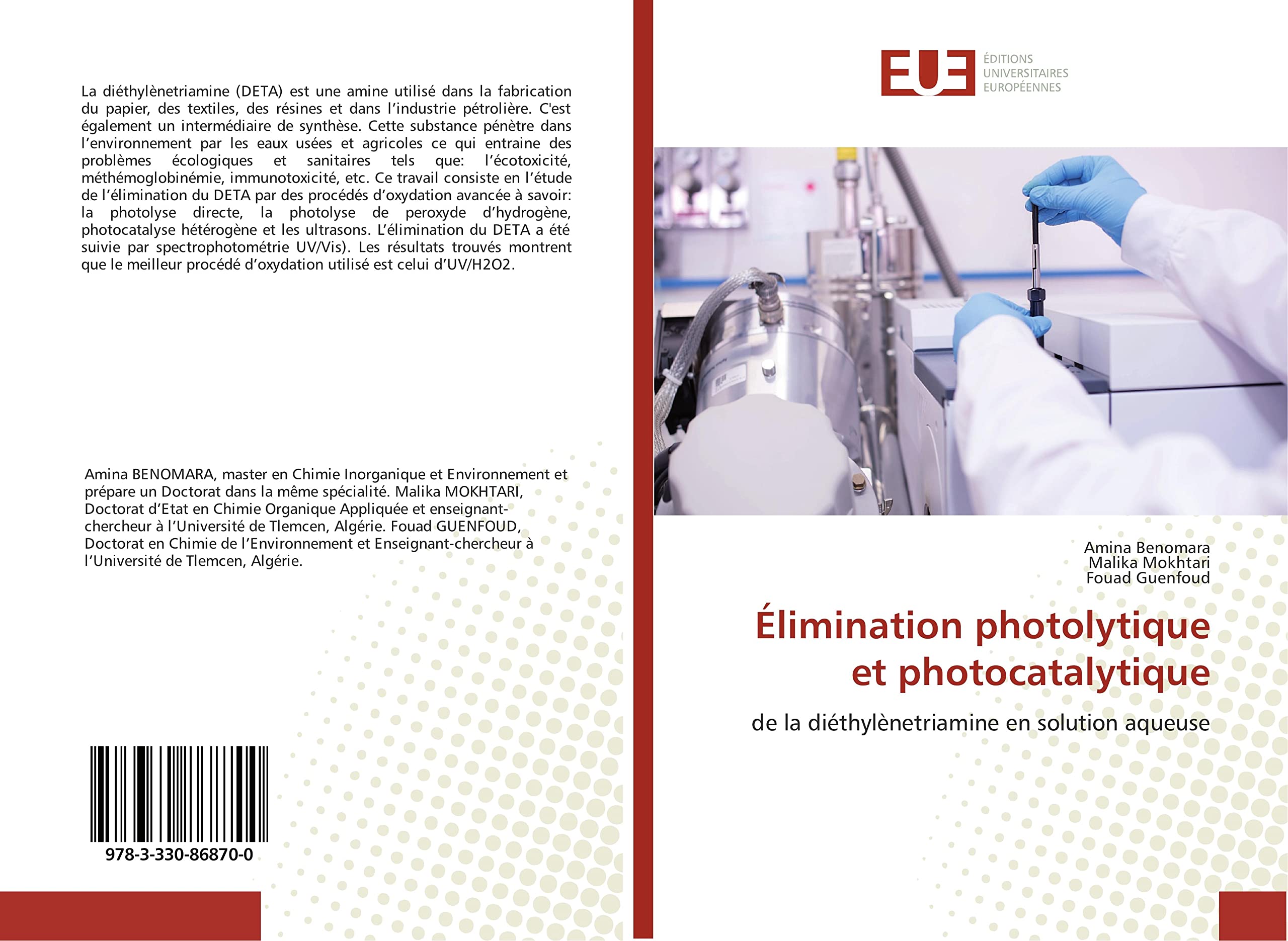 Élimination photolytique et photocatalytique: de la diéthylènetriamine en solution aqueuse book