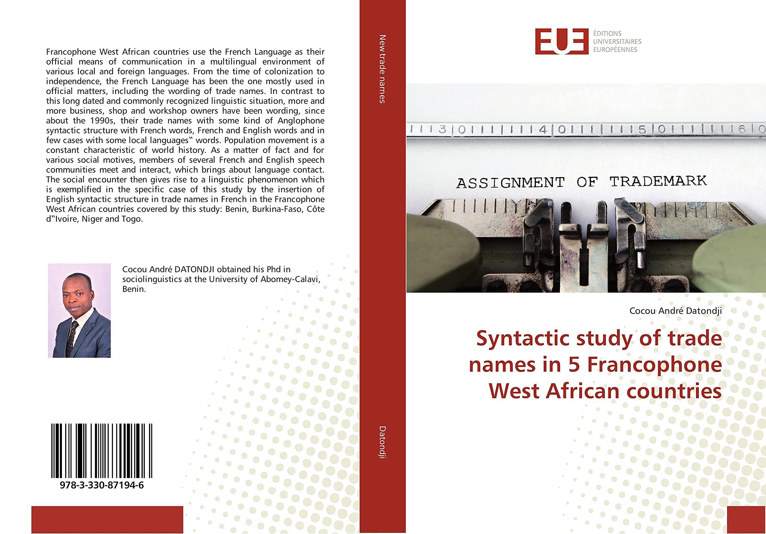 Syntactic study of trade names in 5 Francophone West African countries book