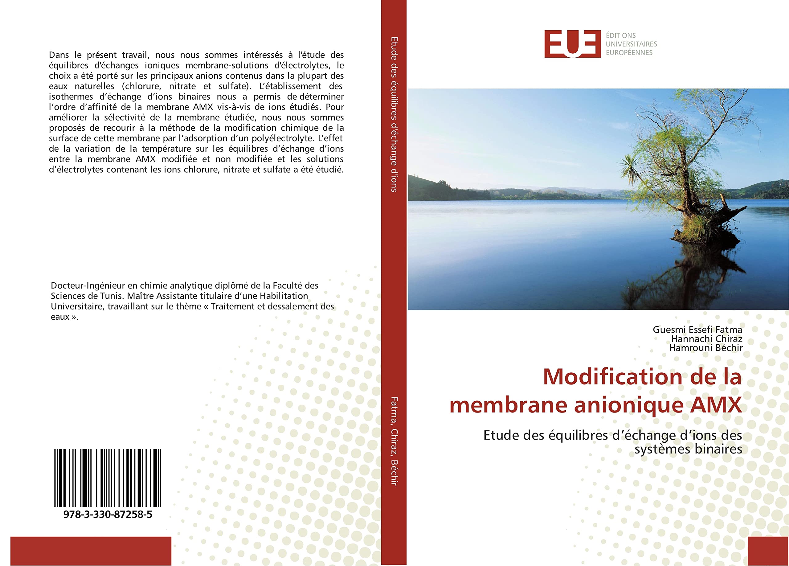 Modification de la membrane anionique AMX: Etude des équilibres d’échange d’ions des systèmes binaires book