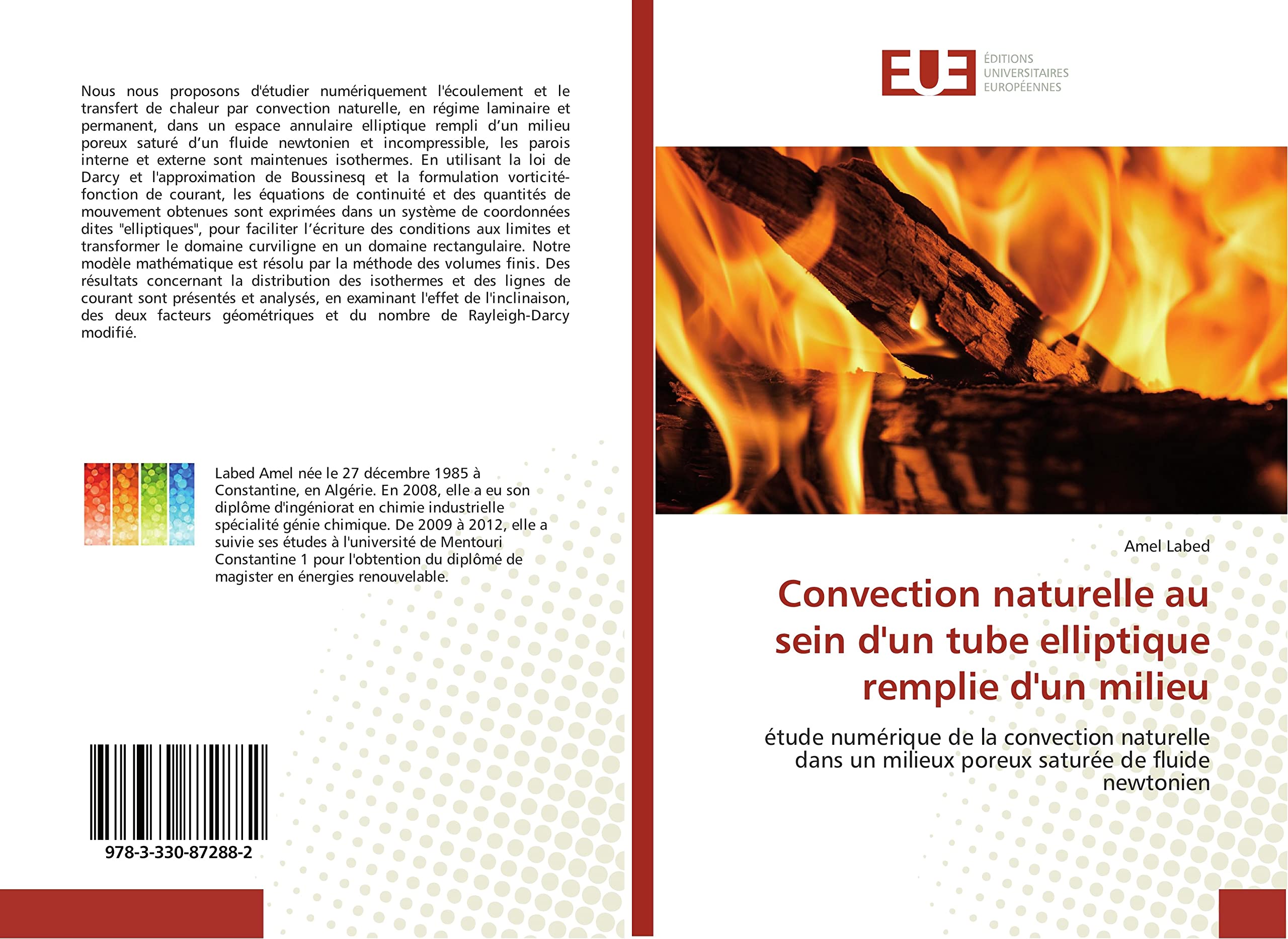 Convection naturelle au sein d'un tube elliptique remplie d'un milieu: étude numérique de la convection naturelle dans un milieux poreux saturée de fluide newtonien book