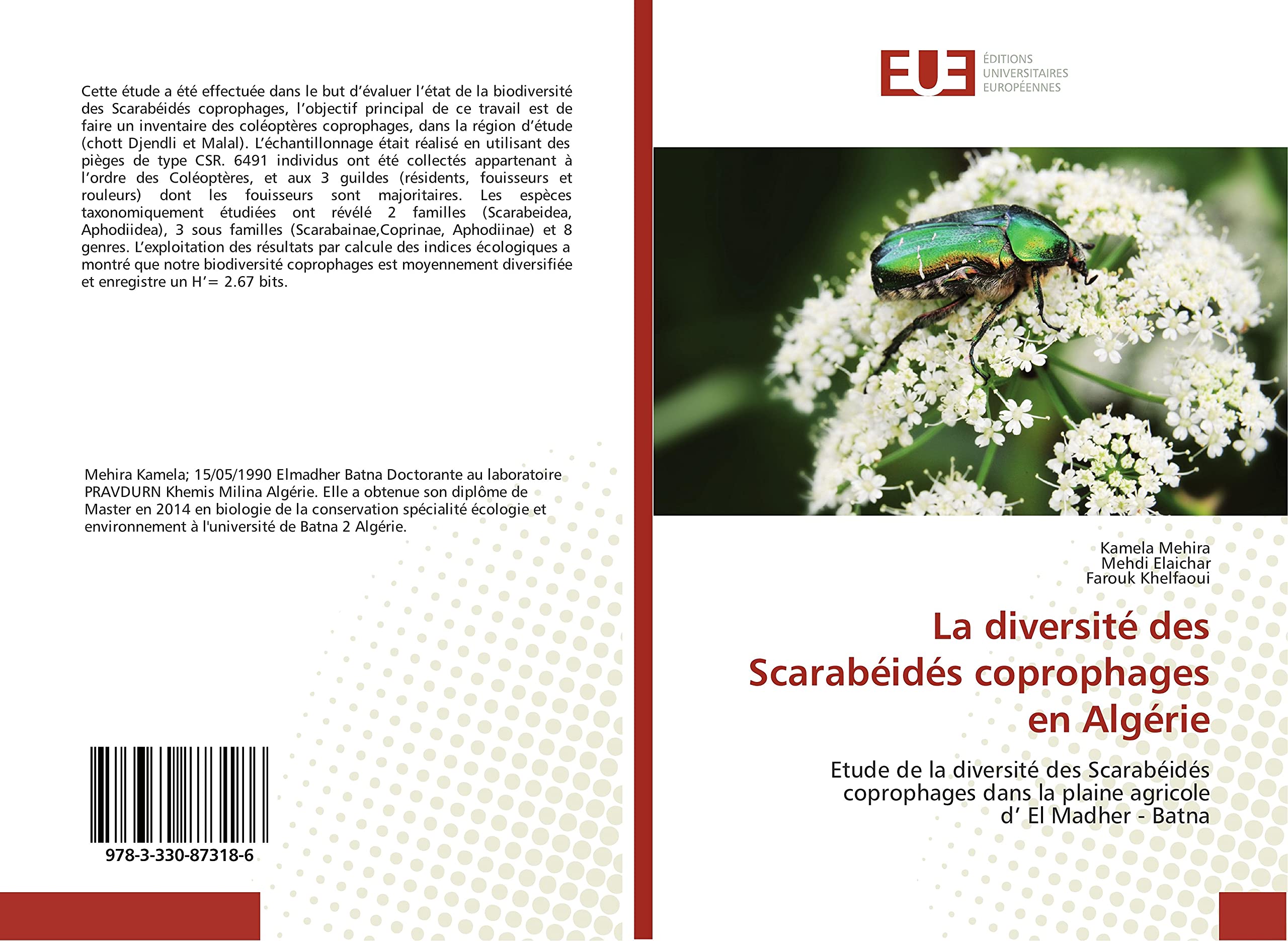 La diversité des Scarabéidés coprophages en Algérie: Etude de la diversité des Scarabéidés coprophages dans la plaine agricole d’ El Madher - Batna book