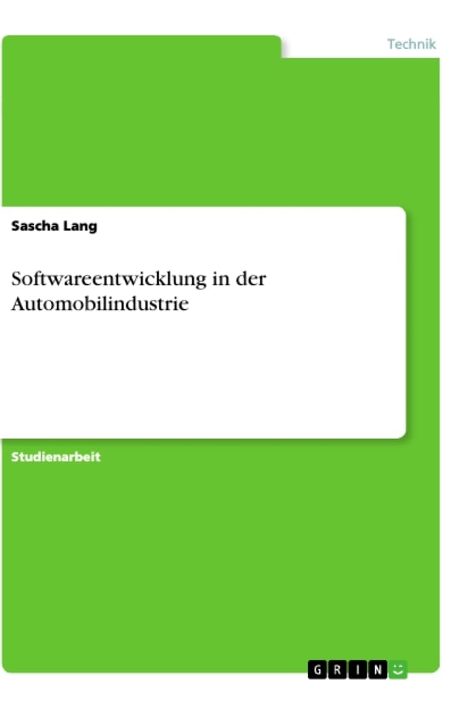 Product Image: Softwareentwicklung in der Automobilindustrie