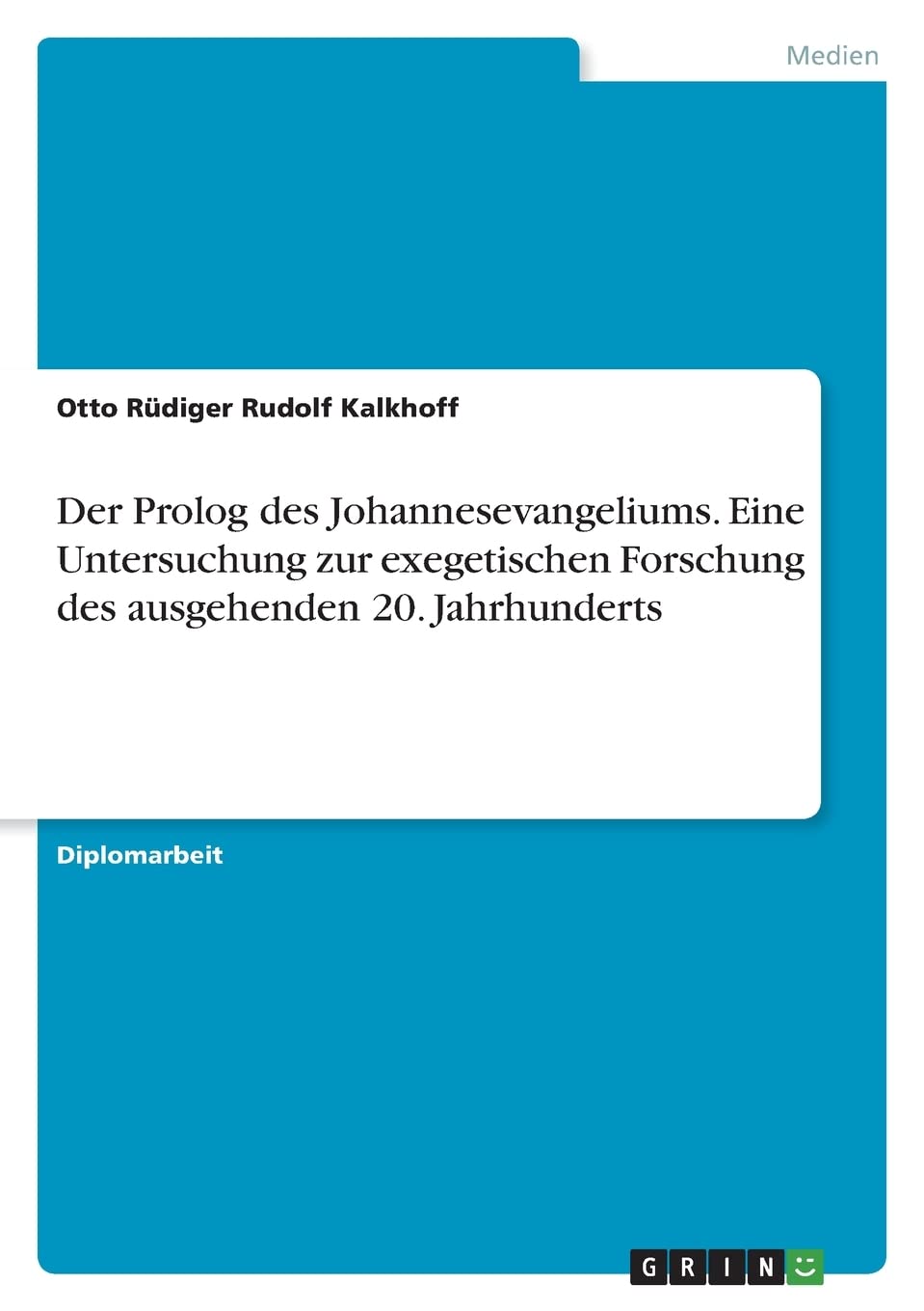 Der Prolog des Johannesevangeliums. Eine Untersuchung zur exegetischen Forschung des ausgehenden 20. Jahrhunderts Arts & Music
