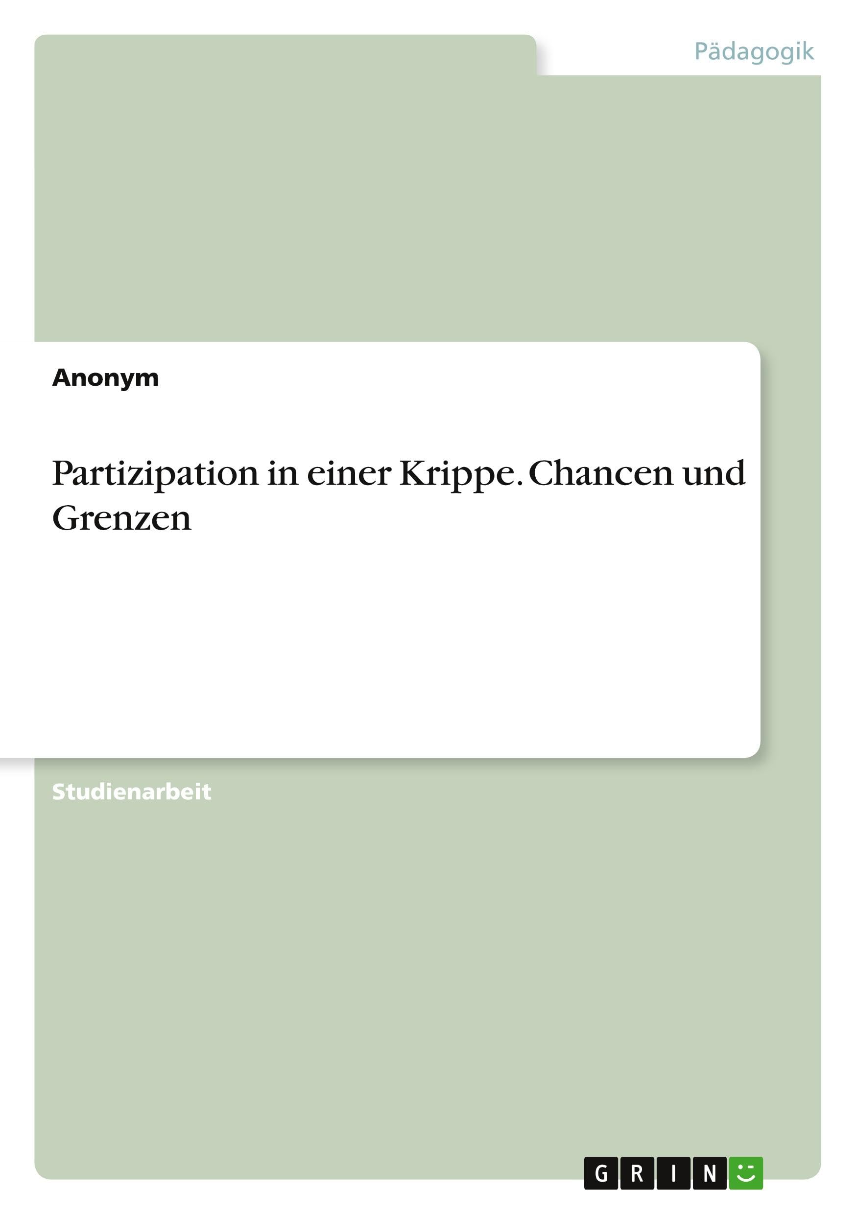 Product Image: Partizipation in einer Krippe. Chancen und Grenzen