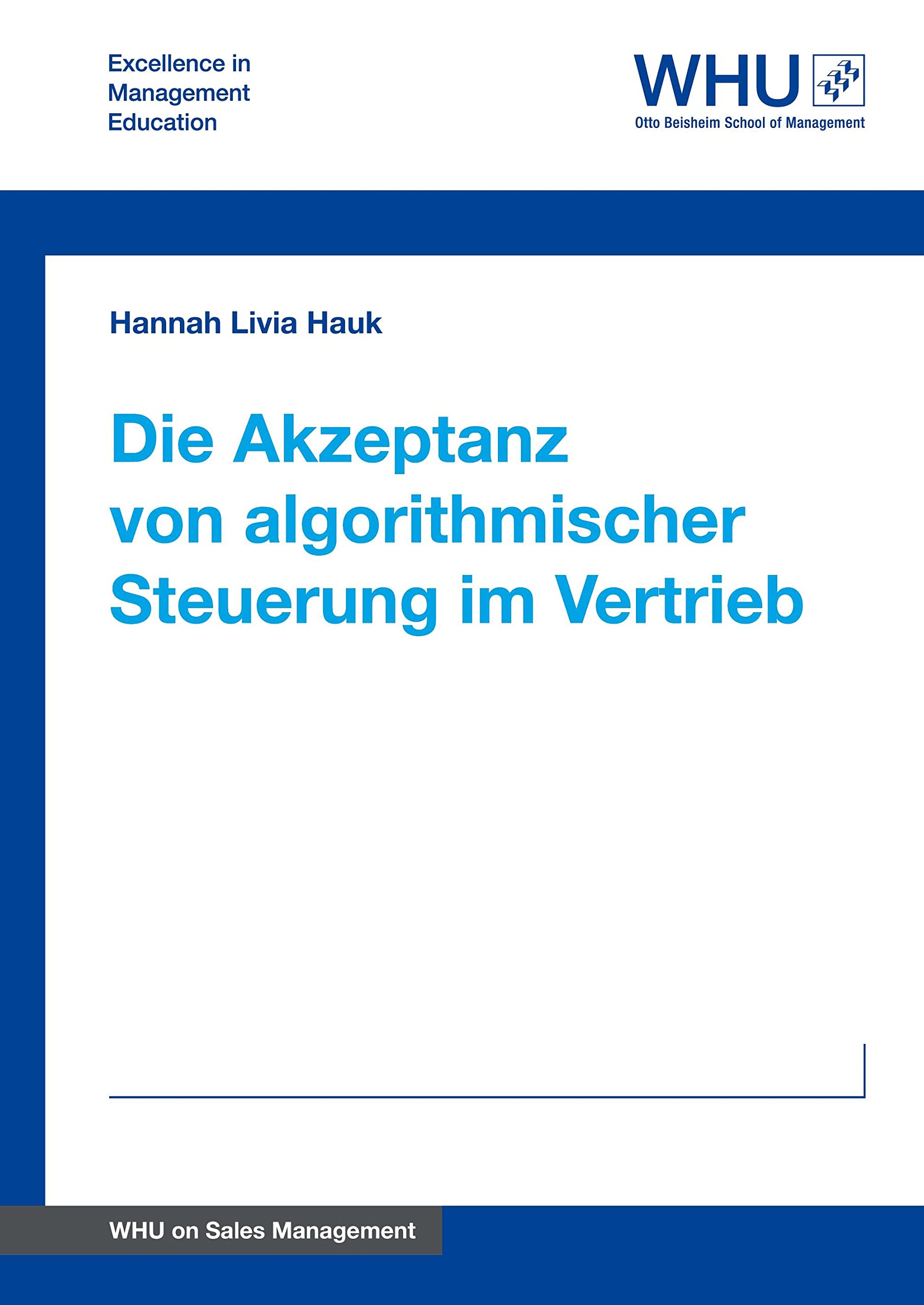 Die Akzeptanz von algorithmischer Steuerung im Vertrieb book