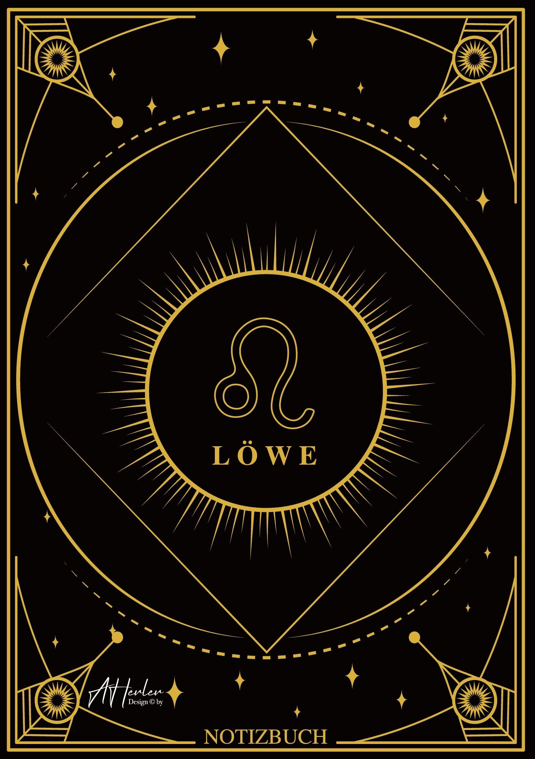 Edles Notizbuch Sternzeichen Löwe | Designed by Alfred Herler: Liniertes Notizbuch mit 150 Seiten in edlem Sternzeichen-Design zum niederschreiben ... Ideen (Edles Sternzeichen Notizbuch: liniert) Religion & Esotericism