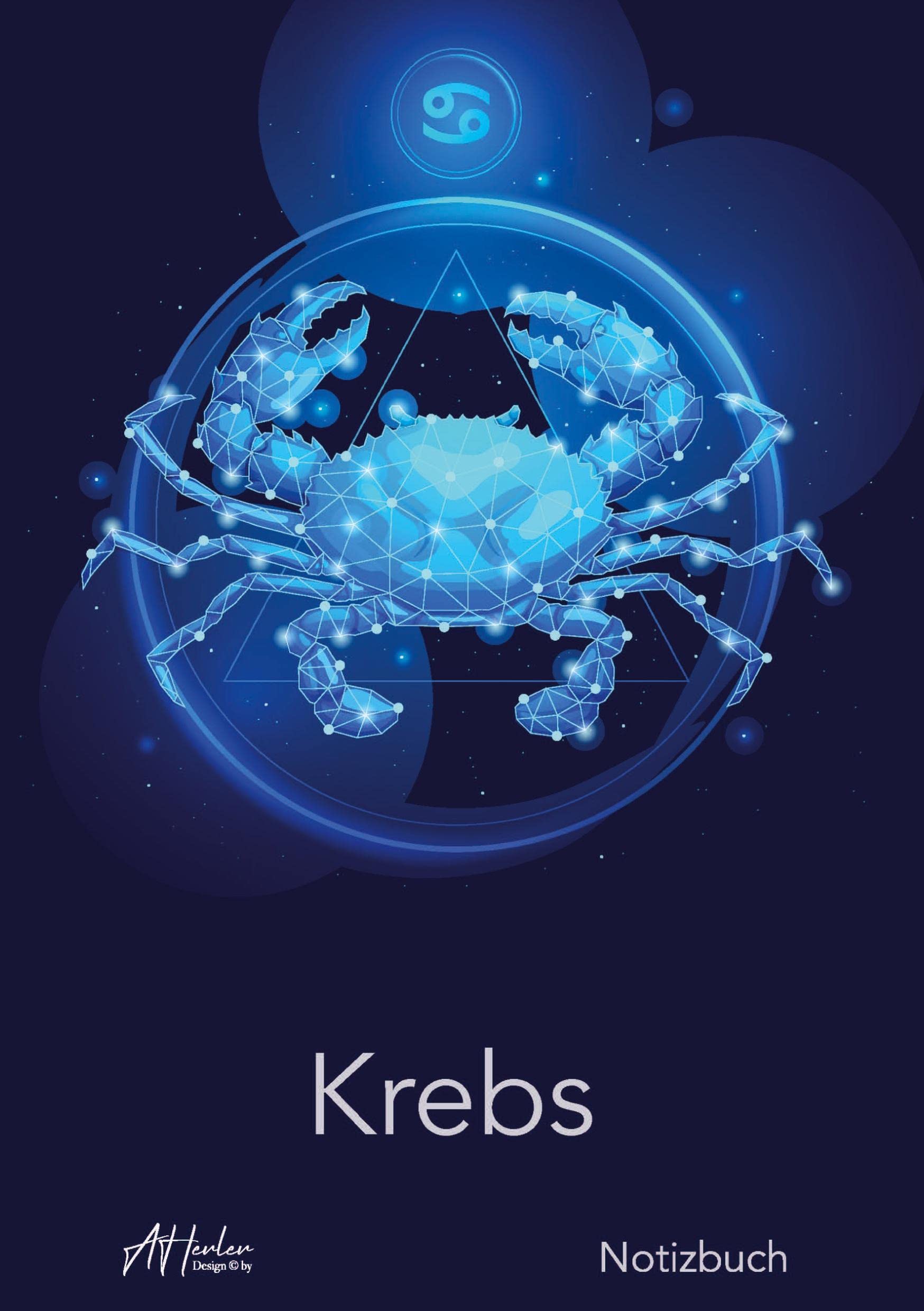 Sternzeichen Krebs Notizbuch | Designed by Alfred Herler: Liniertes Notizbuch mit mit 150 Seiten in edlem Astrologie-Design zum niederschreiben Deiner ... Notizen, persönlichen Gedanken und Ideen Religion & Esotericism