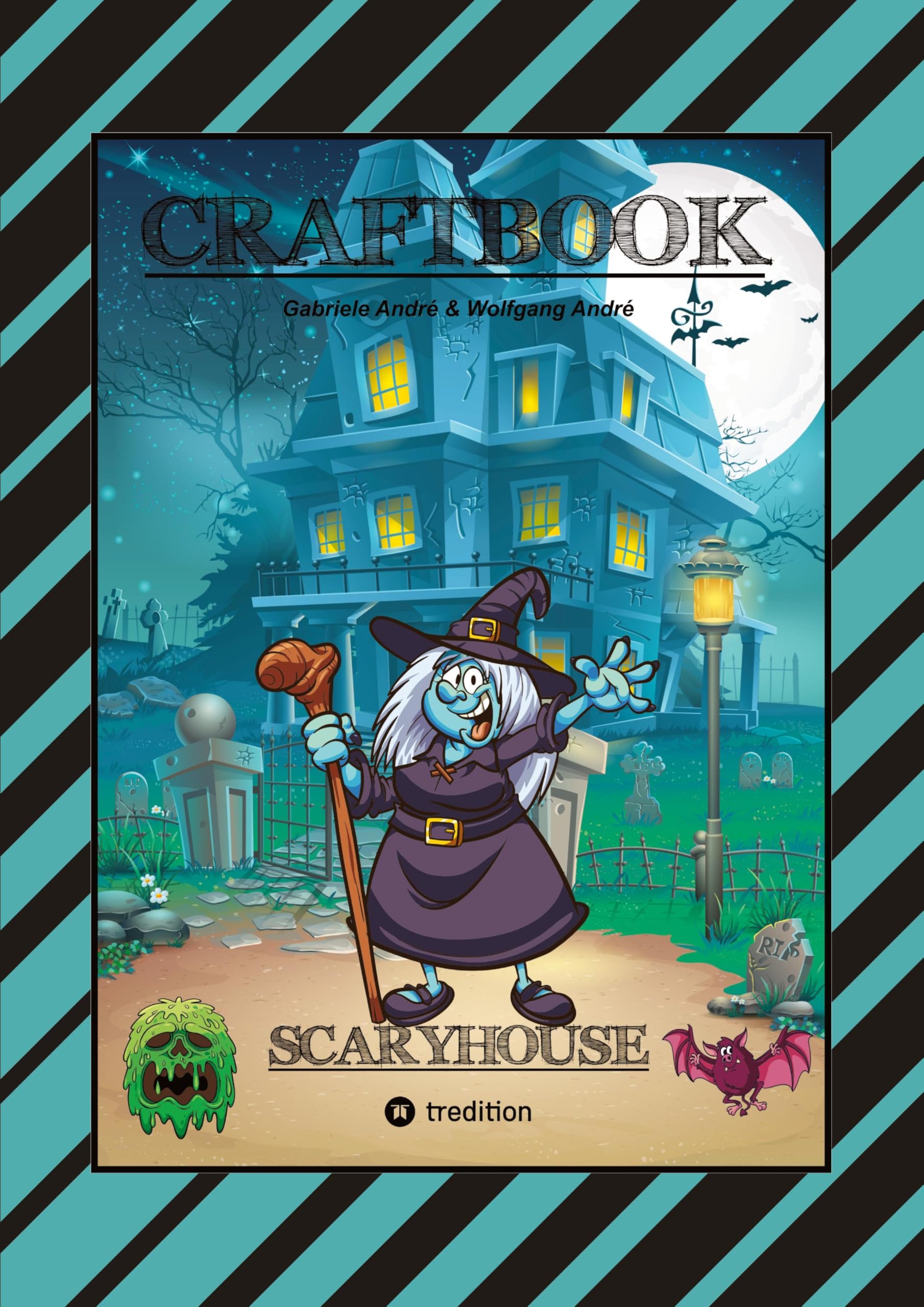 CRAFTBOOK - LUSTIGE AUSMALMOTIVE - BASTELANLEITUNG - MAGISCHES LICHT - GESPENSTER - HEXEN - SPUKHÄUSER - KNIFFLIGE RÄTSEL UND AUFGABEN Cartoons