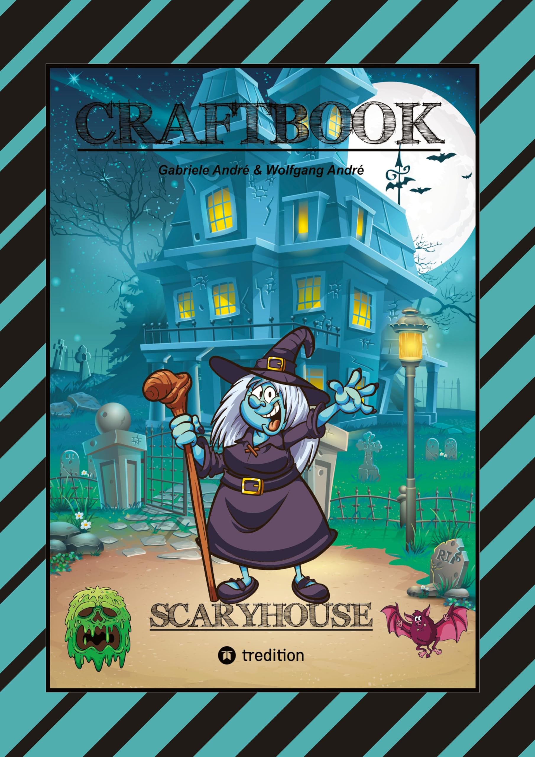 CRAFTBOOK - LUSTIGE AUSMALMOTIVE - BASTELANLEITUNG - MAGISCHES LICHT - GESPENSTER - HEXEN - SPUKHÄUSER - KNIFFLIGE RÄTSEL UND AUFGABEN Cartoons