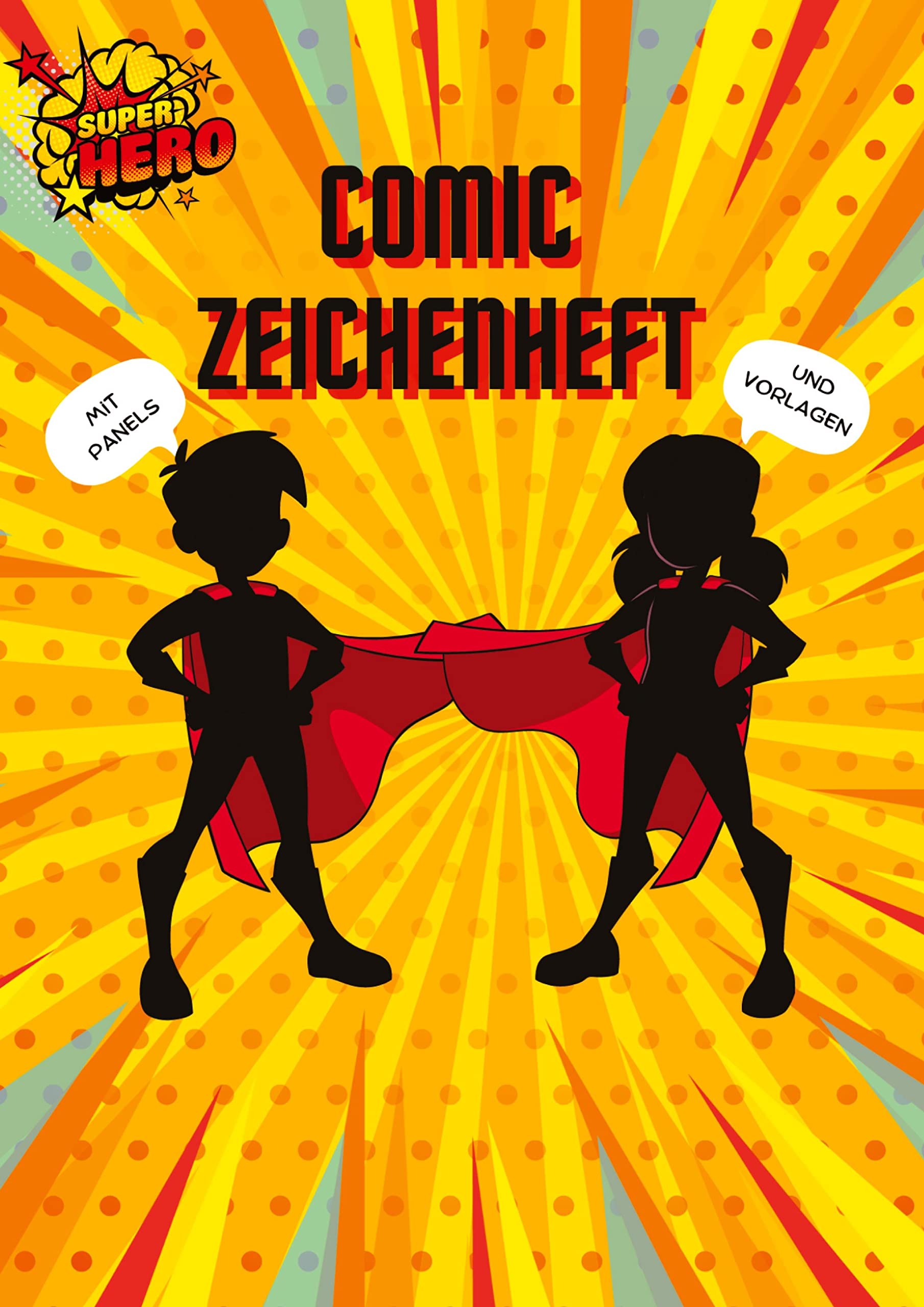 Comic Zeichenheft für Kinder: mit Vorlagen, kindergerechten Zeichenbildern und illustrierten Seiten Manga