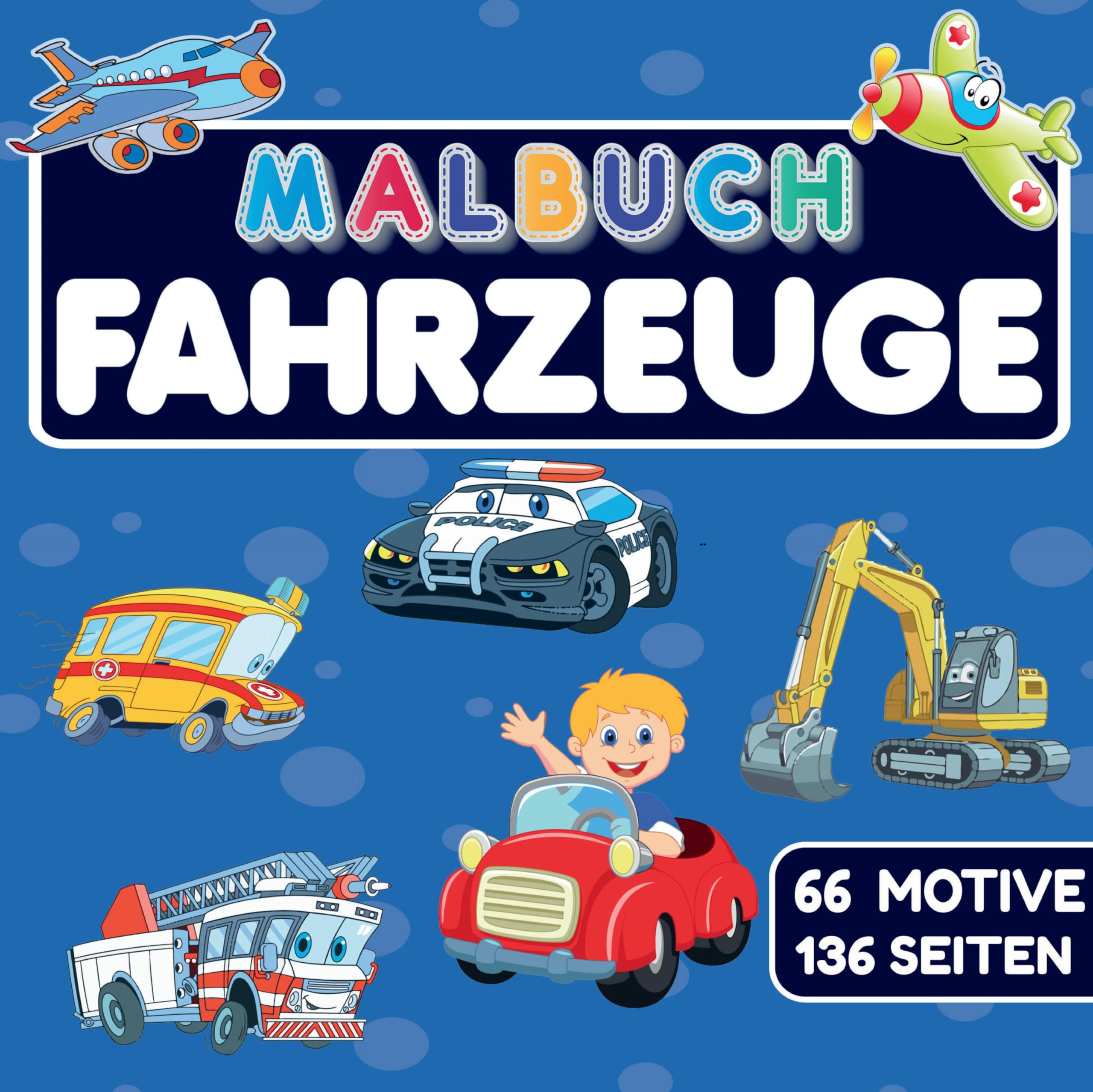 MALBUCH FAHRZEUGE mit 66 MOTIVE auf 136 SEITEN: Das MEGA XXL Malheft und Kritzelbuch für Kinder ab 2 Jahre. Non-fiction