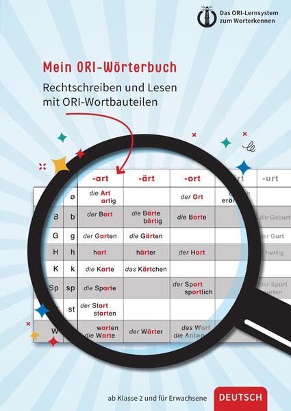 Mein ORI-Wörterbuch (Deutsche Rechtschreibung lernen): Rechtschreiben und Lesen mit ORI-Wortbauteilen für Kinder und Erwachsene (ORI Lernmittel) Study Guides