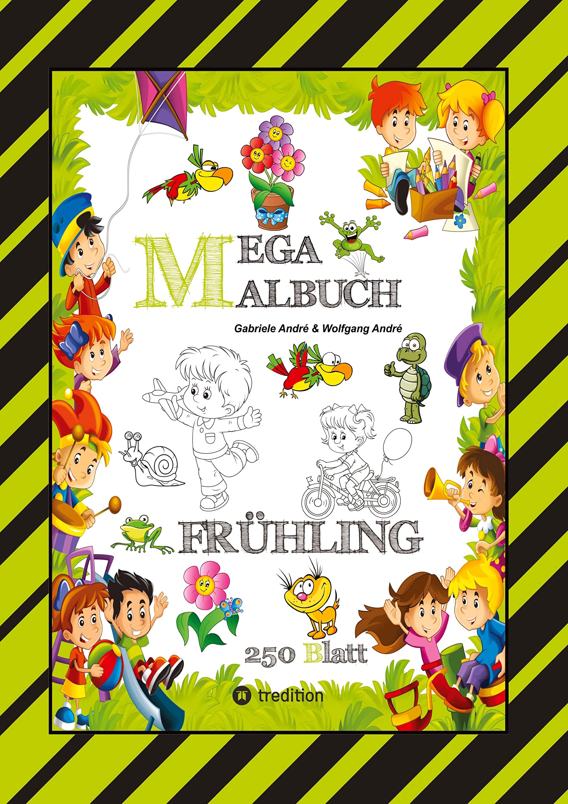 MEGA MALBUCH - ENTDECKE DEN FRÜHLING - LUSTIGE MOTIVE - KREATIVES ZEICHNEN - ENTSPANNT LERNEN - MALVORLAGEN Non-fiction