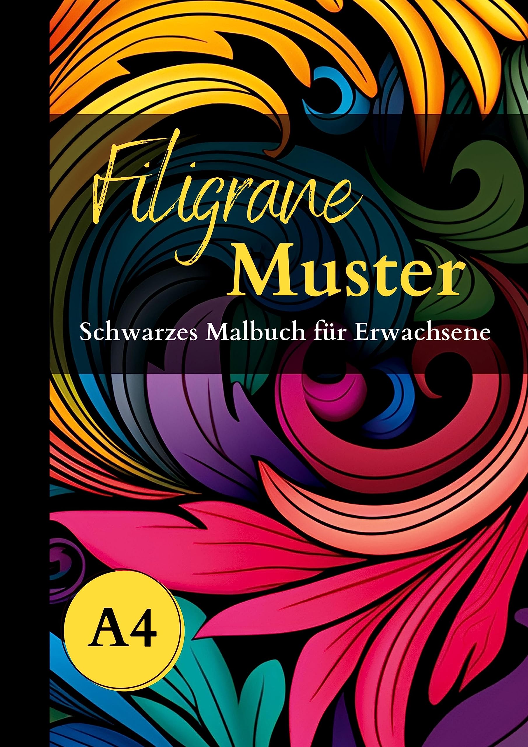 Schwarzes Malbuch für Erwachsene "Filigrane Muster" Film, Art & Culture
