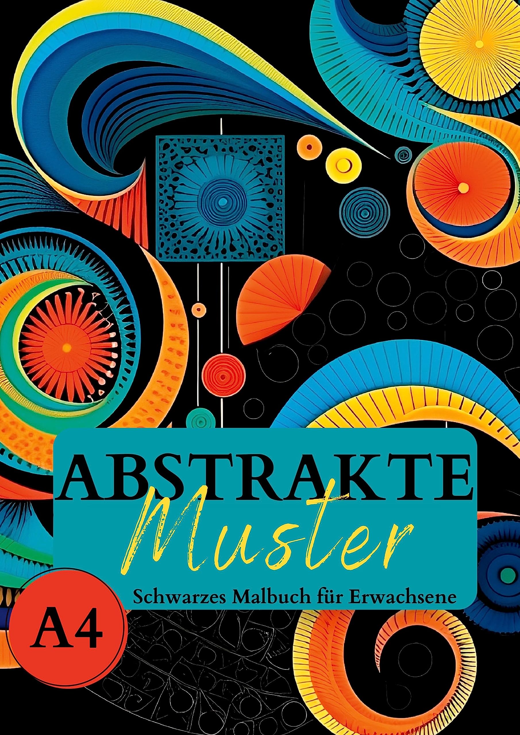 Schwarzes Malbuch für Erwachsene "Abstrakte Muster" Film, Art & Culture