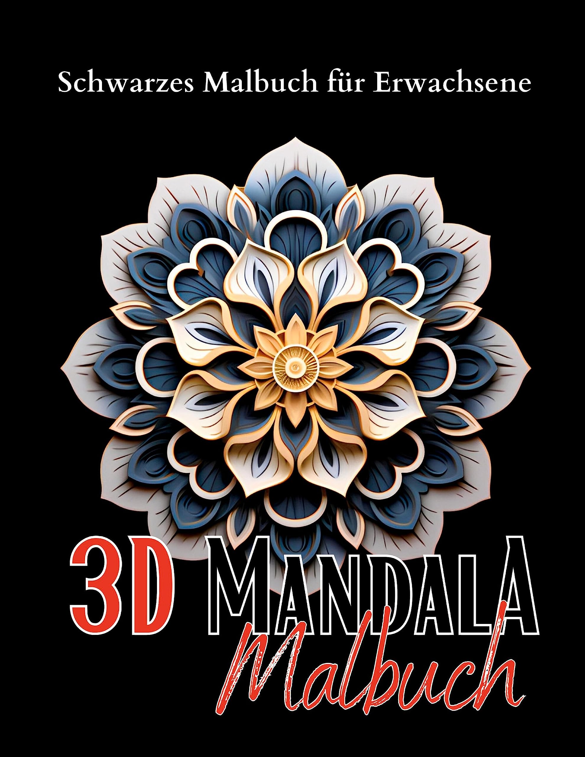Schwarzes "3D Malbuch für Erwachsene". Hobbies & Crafts