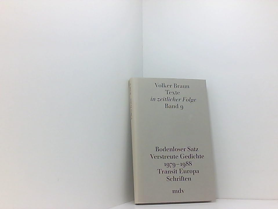 Texte in zeitlicher Folge, Bd.9, Bodenloser Satz book