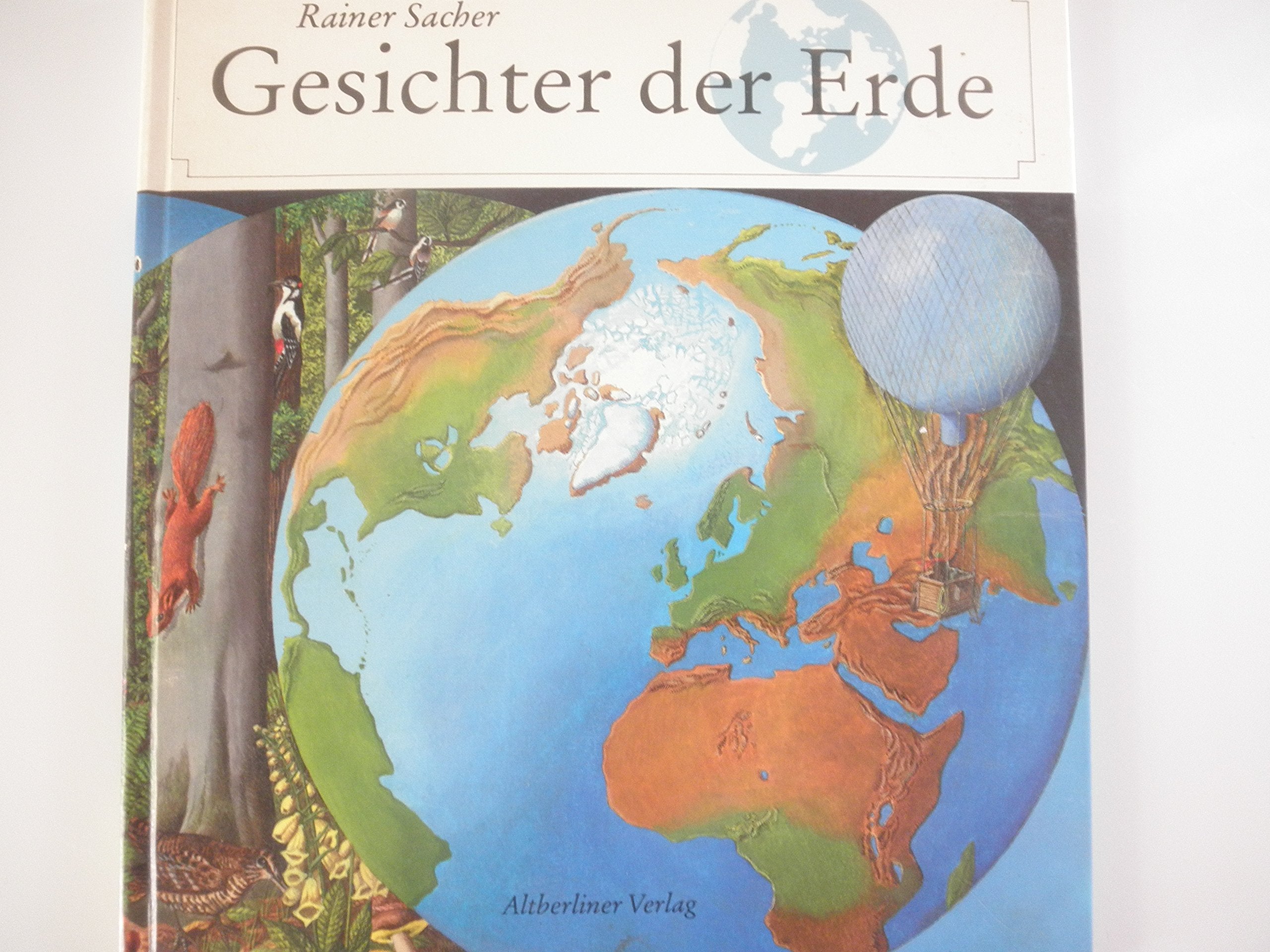 Gesichter der Erde. In einem Bild rund um die ganze Welt. Alle Tiere der Erde in ihrer natürlichen Umgebung Geology & Geography